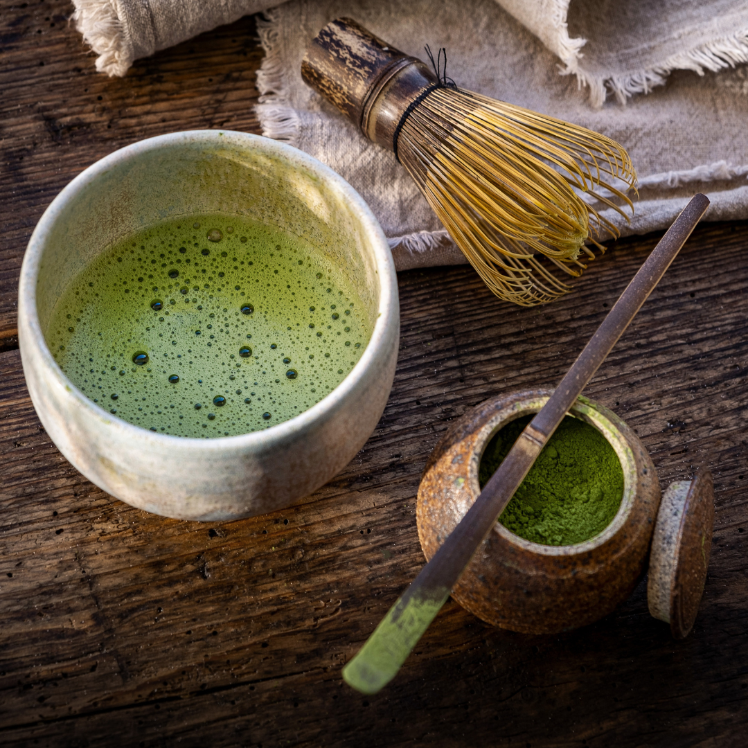 Matcha Sweetheart organic sweet matcha powder in bowl